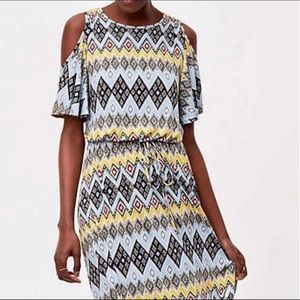 LOFT Boho Cold Shoulder Dress - XS